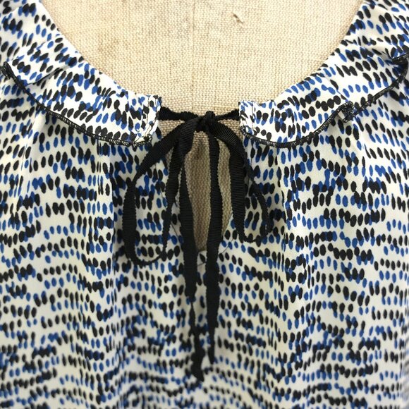 Ann Taylor Loft Women's Camisole Tie Front Blue White Black Size Medium Petite - Picture 9 of 13